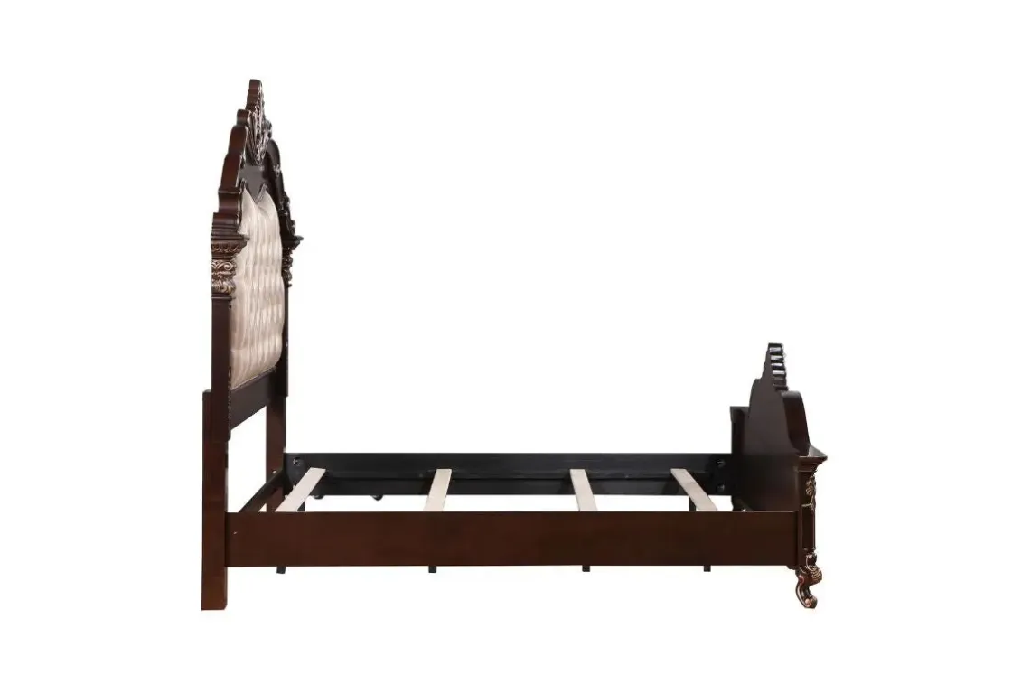 Mor Furniture Constantine Upholstered Bed In Cherry, Queen