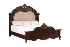 Mor Furniture Constantine Upholstered Bed In Cherry, Queen