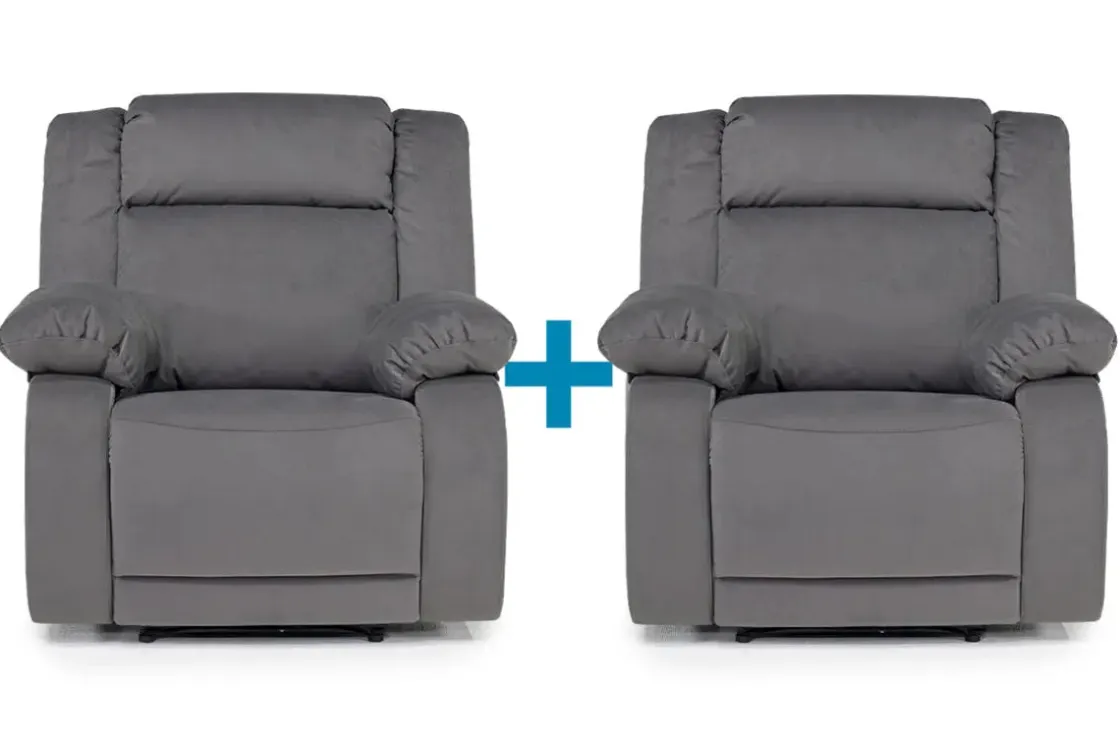 Mor Furniture Cora Recliners In Midnight, Set Of 2
