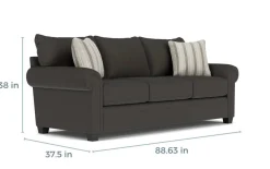 Mor Furniture Cordoba Queen Sleeper Sofa In Splash Charcoal