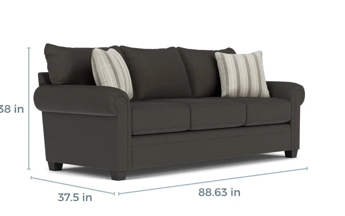 Mor Furniture Cordoba Queen Sleeper Sofa In Splash Charcoal