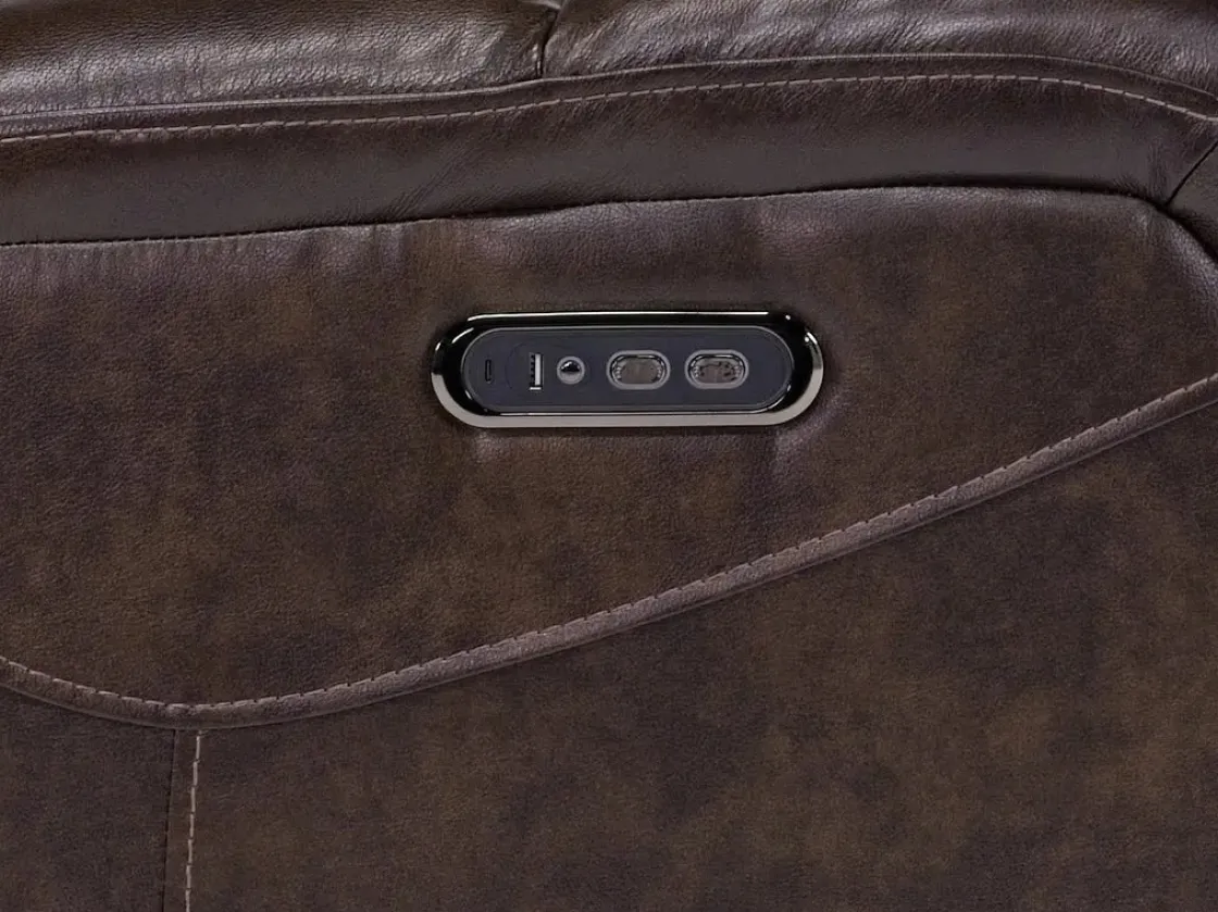 Mor Furniture Cortez Power Recliner In Dark Brown Leather