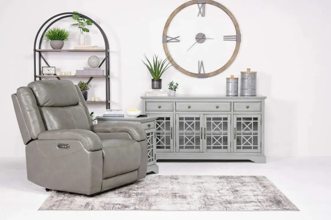 Mor Furniture Cortez Power Recliner In Dark Brown Leather