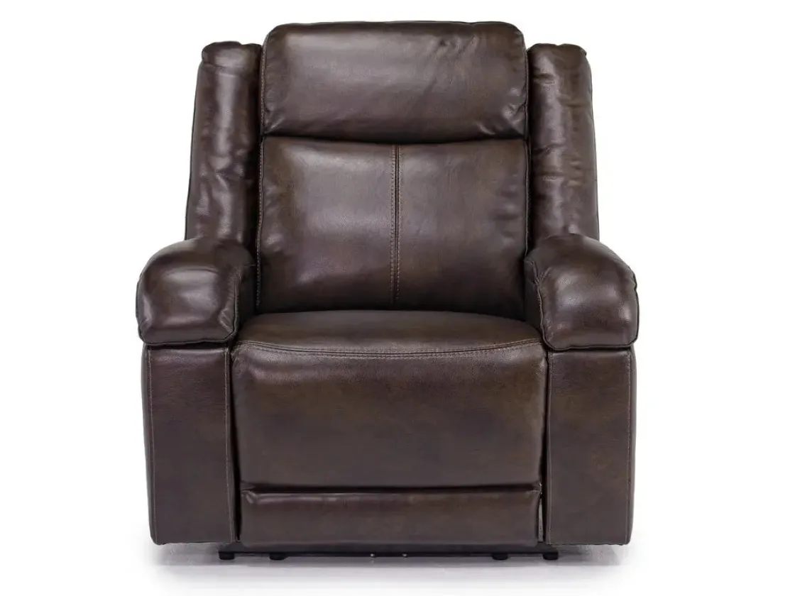 Mor Furniture Cortez Power Recliner In Dark Brown Leather