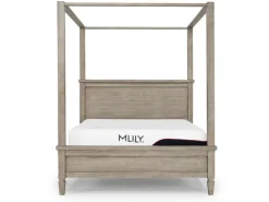 Mor Furniture Country Side Canopy Bed, Dresser, Mirror & 2 Drawer Nightstand In Brown, Queen