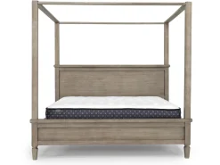 Mor Furniture Country Side Canopy Bed, Dresser, Mirror & 2 Drawer Nightstand In Brown, Queen