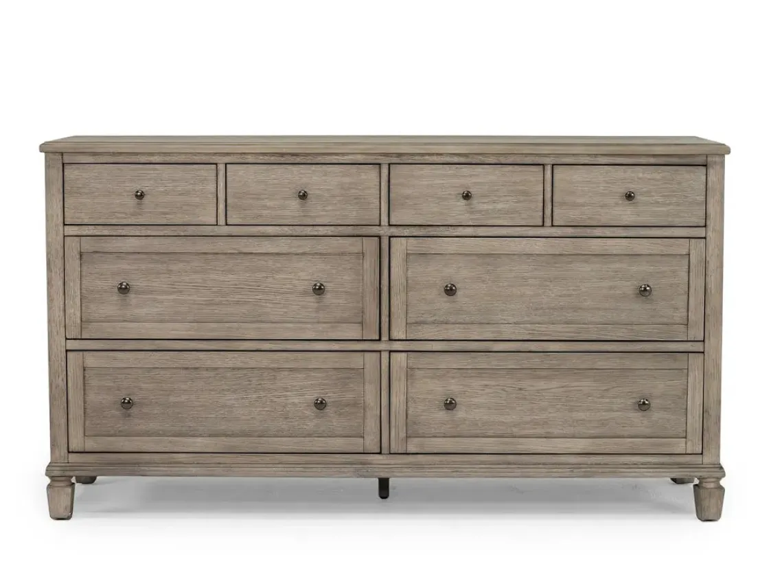 Mor Furniture Country Side Canopy Bed, Dresser, Mirror & 2 Drawer Nightstand In Brown, Queen