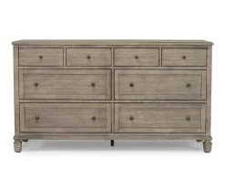 Mor Furniture Country Side Canopy Bed, Dresser, Mirror & 2 Drawer Nightstand In Brown, Queen