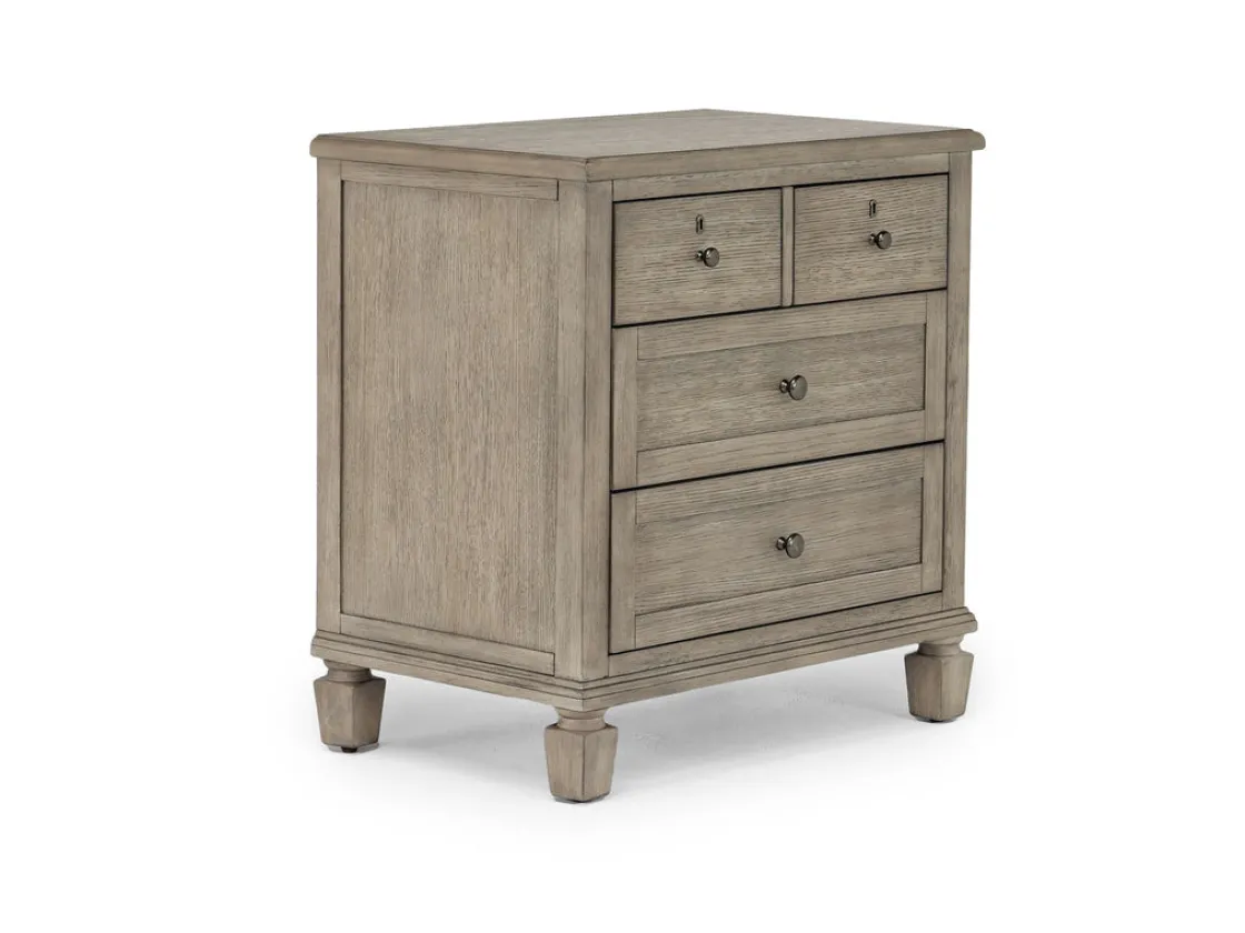 Mor Furniture Country Side Canopy Bed, Dresser, Mirror & 2 Drawer Nightstand In Brown, Queen