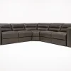 Mor Furniture Cove 5 Piece 2 Power Sectional In Gray Leather