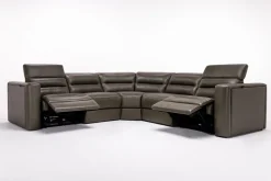 Mor Furniture Cove 5 Piece 2 Power Sectional In Gray Leather