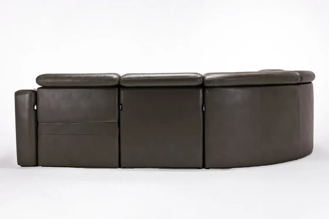 Mor Furniture Cove 5 Piece 2 Power Sectional In Gray Leather