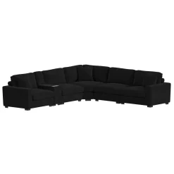 Mor Furniture Cuddle Cloud 6 Piece Sectional In Black