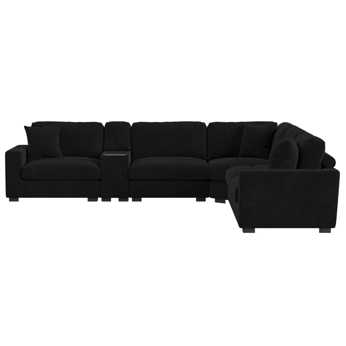 Mor Furniture Cuddle Cloud 6 Piece Sectional In Black