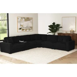 Mor Furniture Cuddle Cloud 6 Piece Sectional In Black