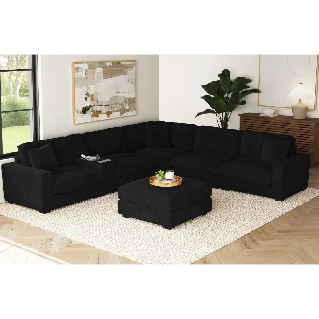 Mor Furniture Cuddle Cloud Ottoman In Black