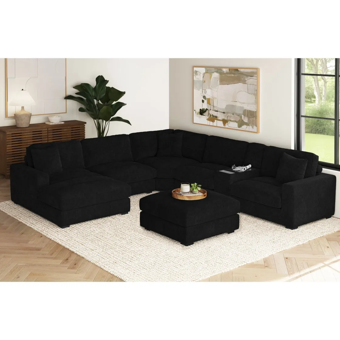Mor Furniture Cuddle Cloud Ottoman In Black