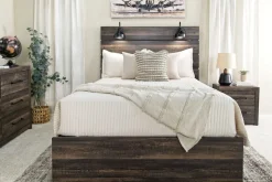 Mor Furniture Dallas Panel Bed W/ Lights In White Wash, Twin