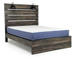 Mor Furniture Dallas Panel Bed W/ Lights In White Wash, Twin
