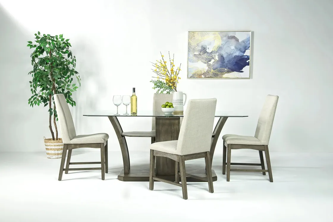 Mor Furniture Dapper Dining Table & 4 Chairs In Gray