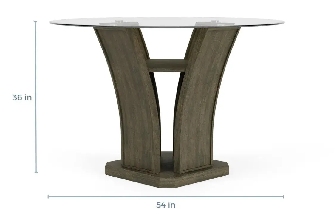 Mor Furniture Dapper Round Counter Height Dining Table & 4 Stools In Gray