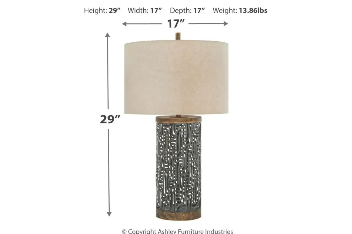 Mor Furniture Dayo Table Lamp In Gray/Gold Finish