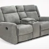 Mor Furniture Derby Reclining Console Loveseat In Light Gray