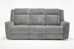Mor Furniture Derby Reclining Sofa & Console Loveseat In Gray