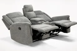 Mor Furniture Derby Reclining Sofa & Console Loveseat In Gray