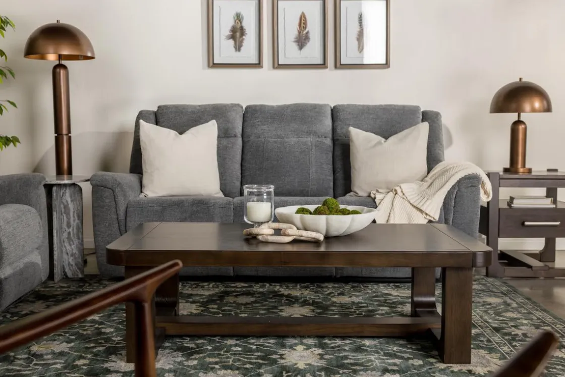 Mor Furniture Derby Reclining Sofa In Light Gray