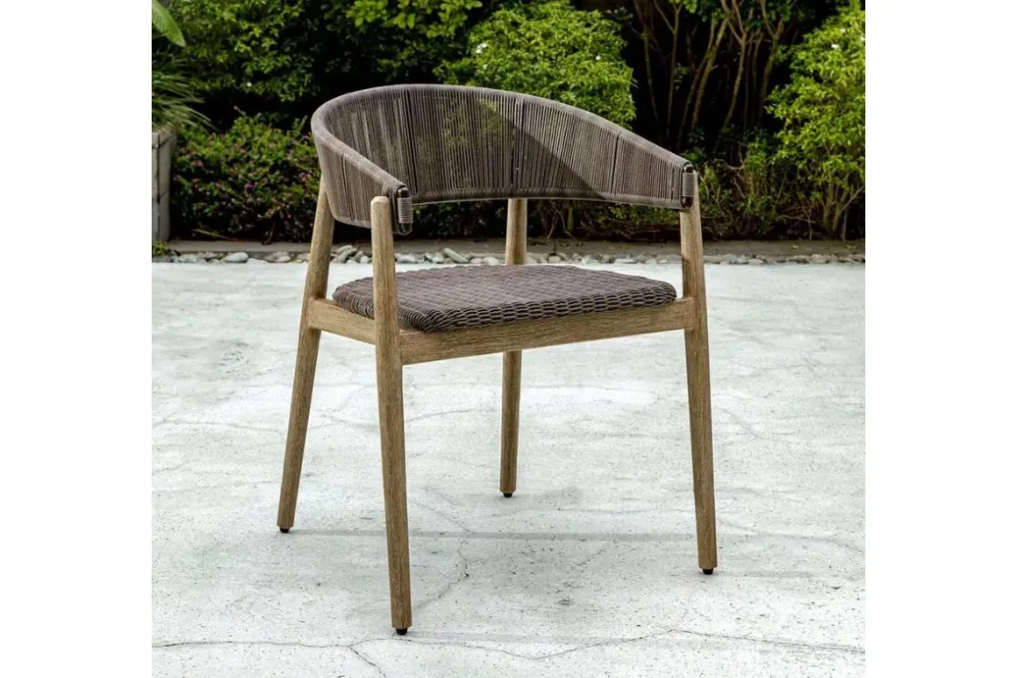 Mor Furniture Dermott Outdoor Side Chair In Brown, Set Of 2
