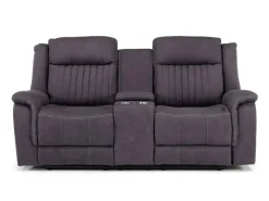 Mor Furniture Diamond Reclining Sofa & Console Loveseat In Gray