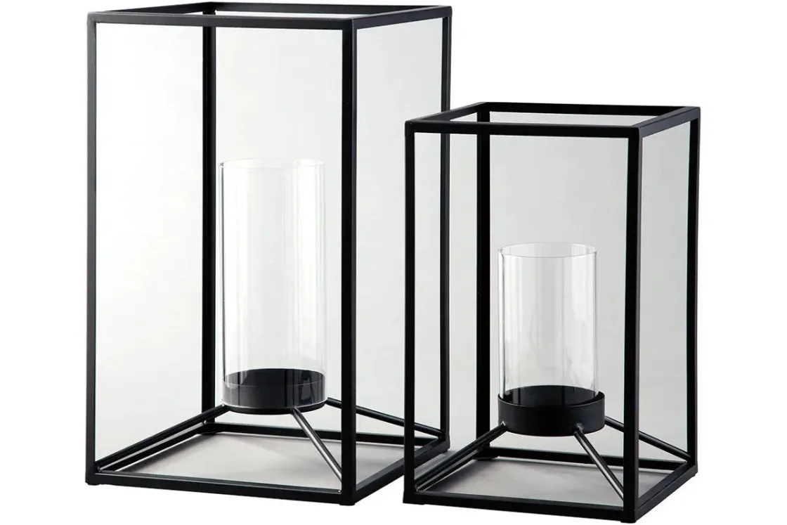 Mor Furniture Dimtrois Lanterns In Black, Set Of 2