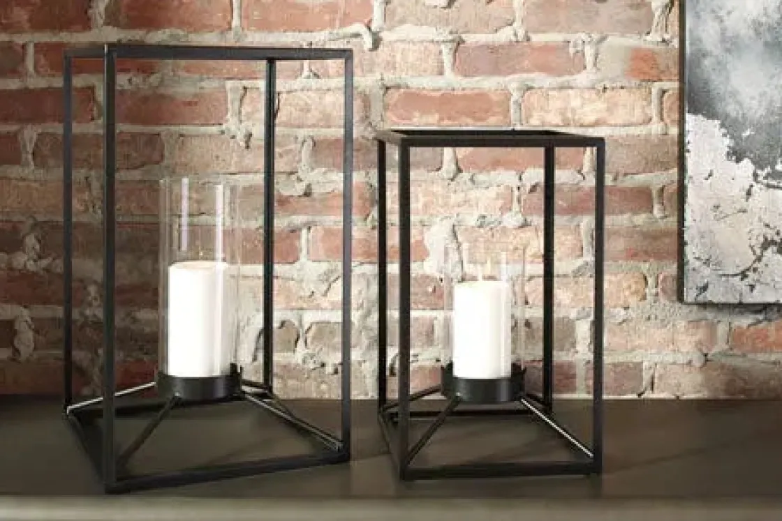 Mor Furniture Dimtrois Lanterns In Black, Set Of 2