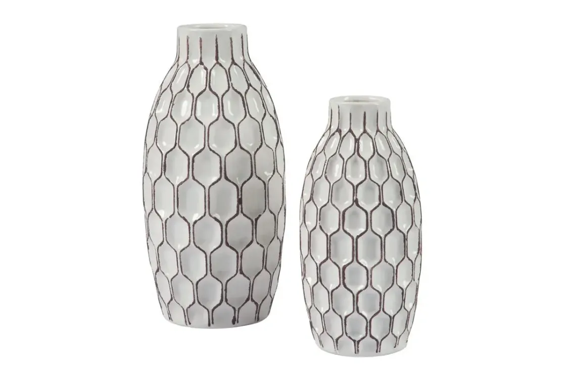 Mor Furniture Dionna Vases In White, Set Of 2