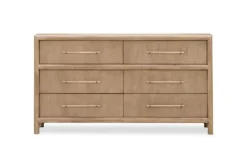 Mor Furniture Dorsey Panel Bed, Dresser, Mirror & 2 Drawer Nightstand In Granola, Queen
