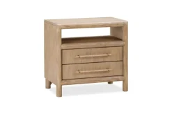 Mor Furniture Dorsey Panel Bed, Dresser, Mirror & 2 Drawer Nightstand In Granola, Queen