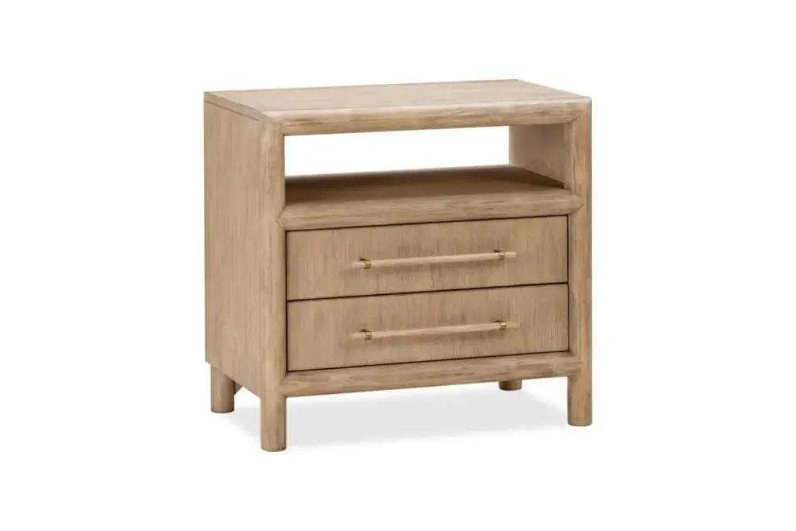 Mor Furniture Dorsey Panel Bed, Dresser, Mirror & 2 Drawer Nightstand In Granola, Queen