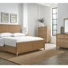 Mor Furniture Dorsey Woven Panel Bed, Dresser, Mirror & Nightstand In Granola, Queen