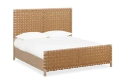 Mor Furniture Dorsey Woven Panel Bed, Dresser, Mirror & Nightstand In Granola, Queen