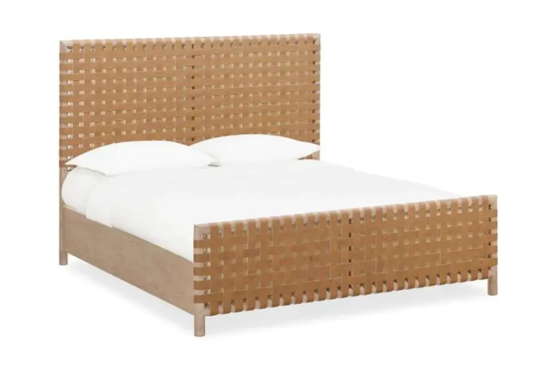Mor Furniture Dorsey Woven Panel Bed, Dresser, Mirror & Nightstand In Granola, Queen