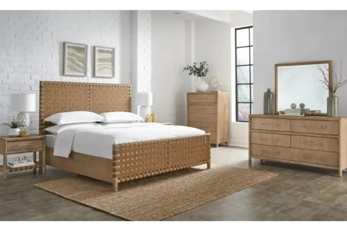 Mor Furniture Dorsey Woven Panel Bed In Granola, Queen