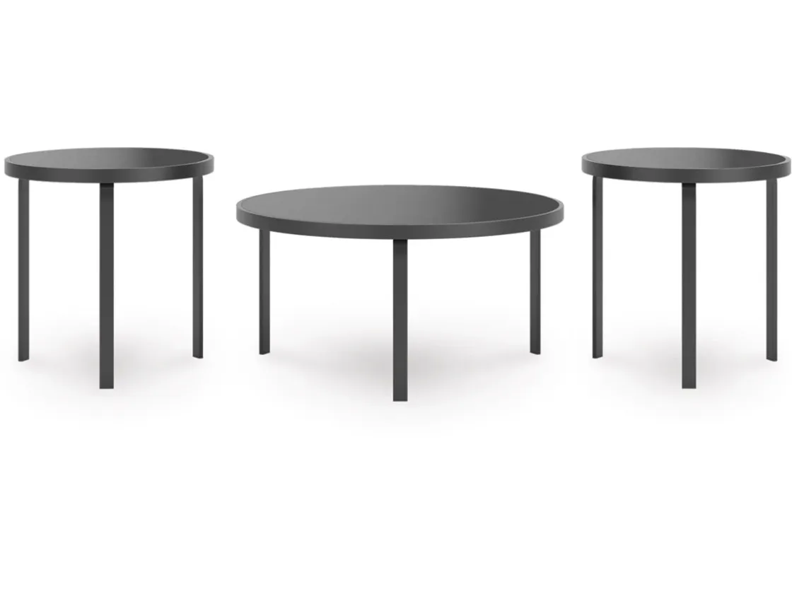 Mor Furniture Dorylin Coffee Table W/ 2 End Tables In Black