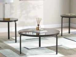 Mor Furniture Dorylin Coffee Table W/ 2 End Tables In Black
