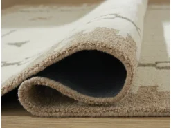 Mor Furniture Dot Rug In Cream/Brown/Taupe, 8x10
