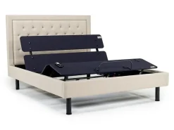 Mor Furniture Duo Linen Adjustable Foundation Bed In Natural, Queen