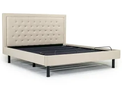 Mor Furniture Duo Linen Adjustable Foundation Bed In Natural, Queen