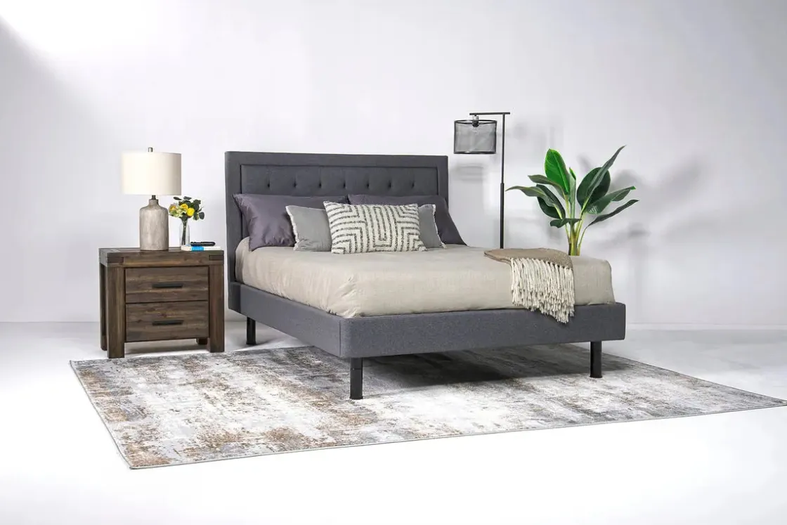 Mor Furniture Duo Linen Adjustable Foundation Bed In Natural, Queen