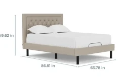 Mor Furniture Duo Linen Adjustable Foundation Bed In Natural, Queen