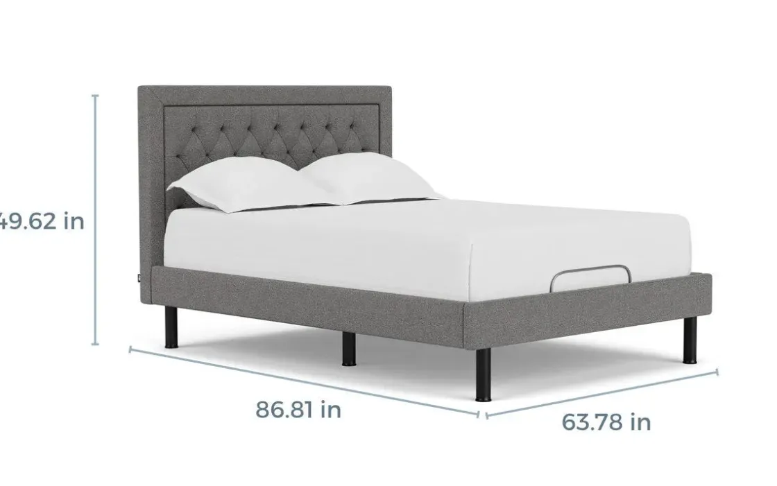 Mor Furniture Duo Linen Adjustable Foundation Bed In Natural, Queen